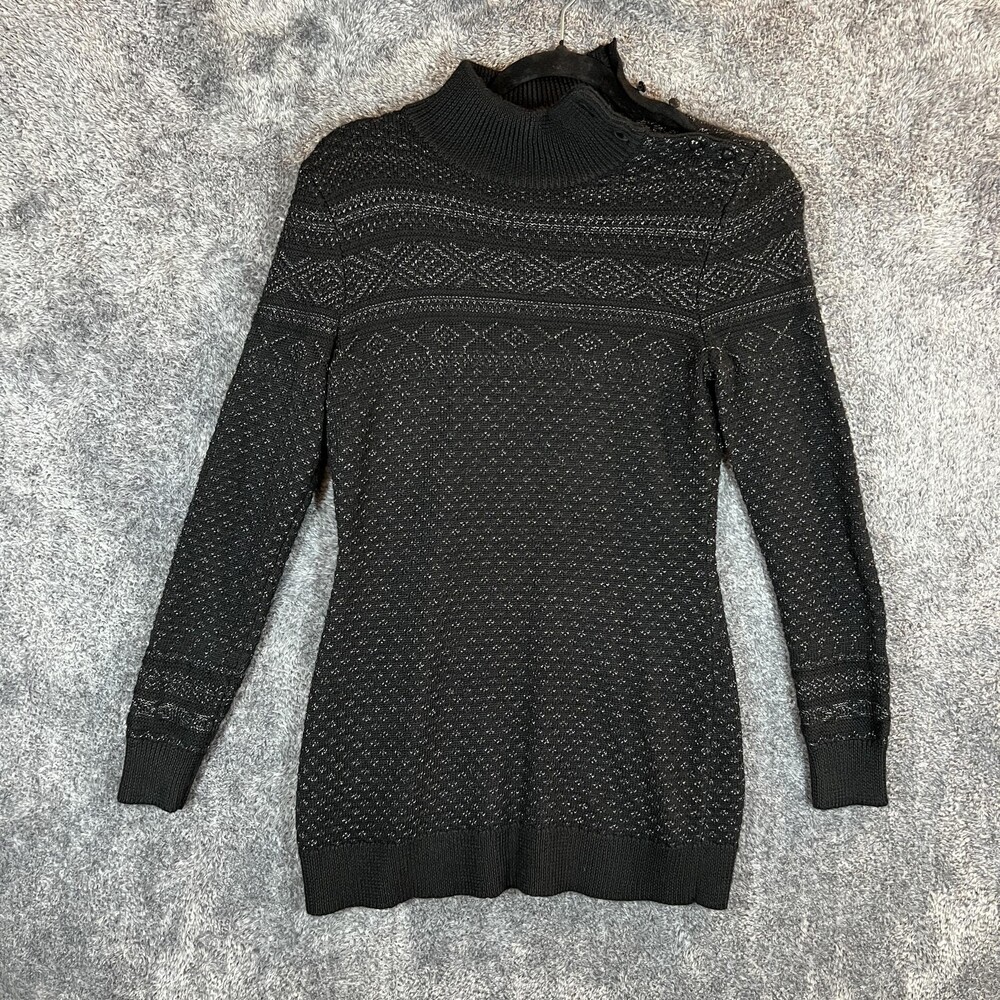 Lauren Ralph Lauren Sweater Womens Small Metallic Merino Wool Pullover Knit